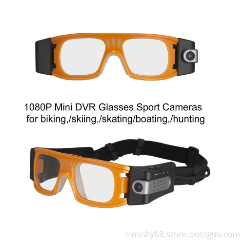 HD 1080P Eyewear Sport Action Cameras DV Glasses for Biking Skiing Skating Boating and Hunting